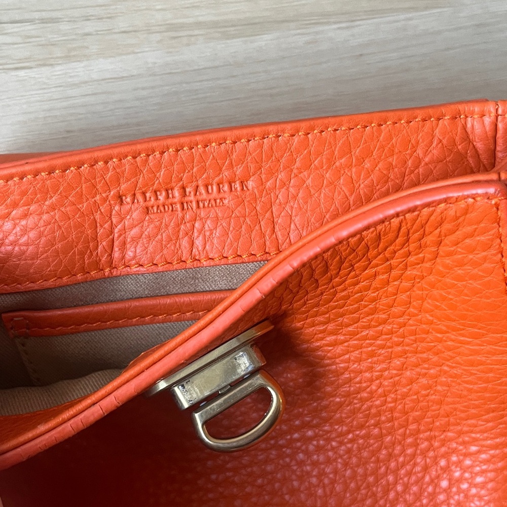 Mini Ralph Lauren Orange Leather Backpack - Picture 5 of 5